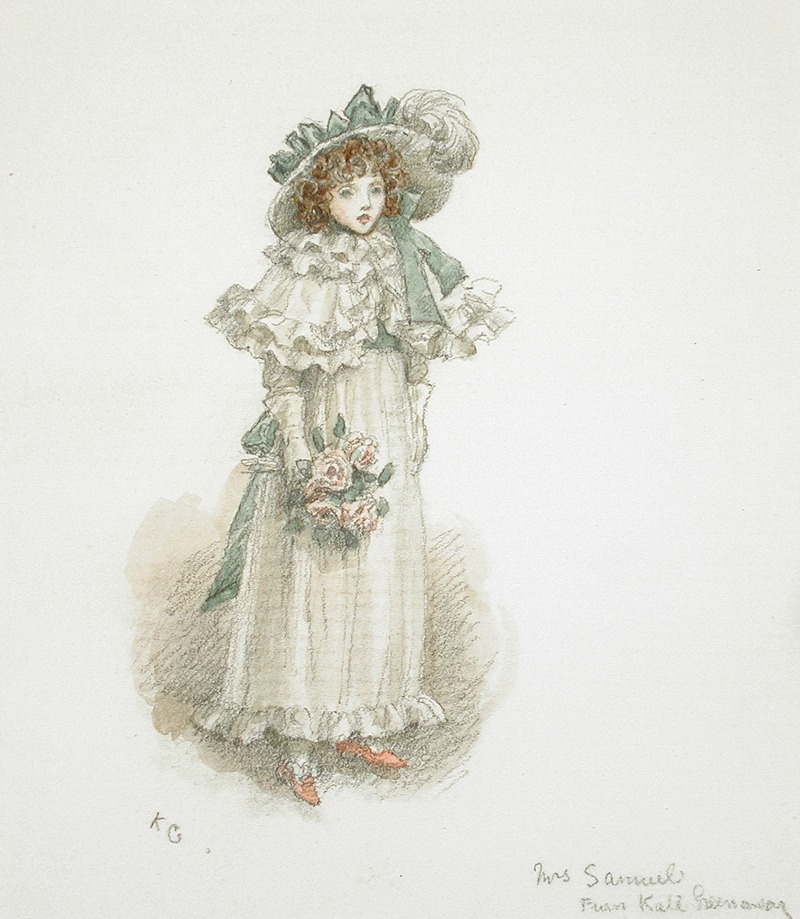 Kate Greenaway - Study of a Fully Dressed Little Girl