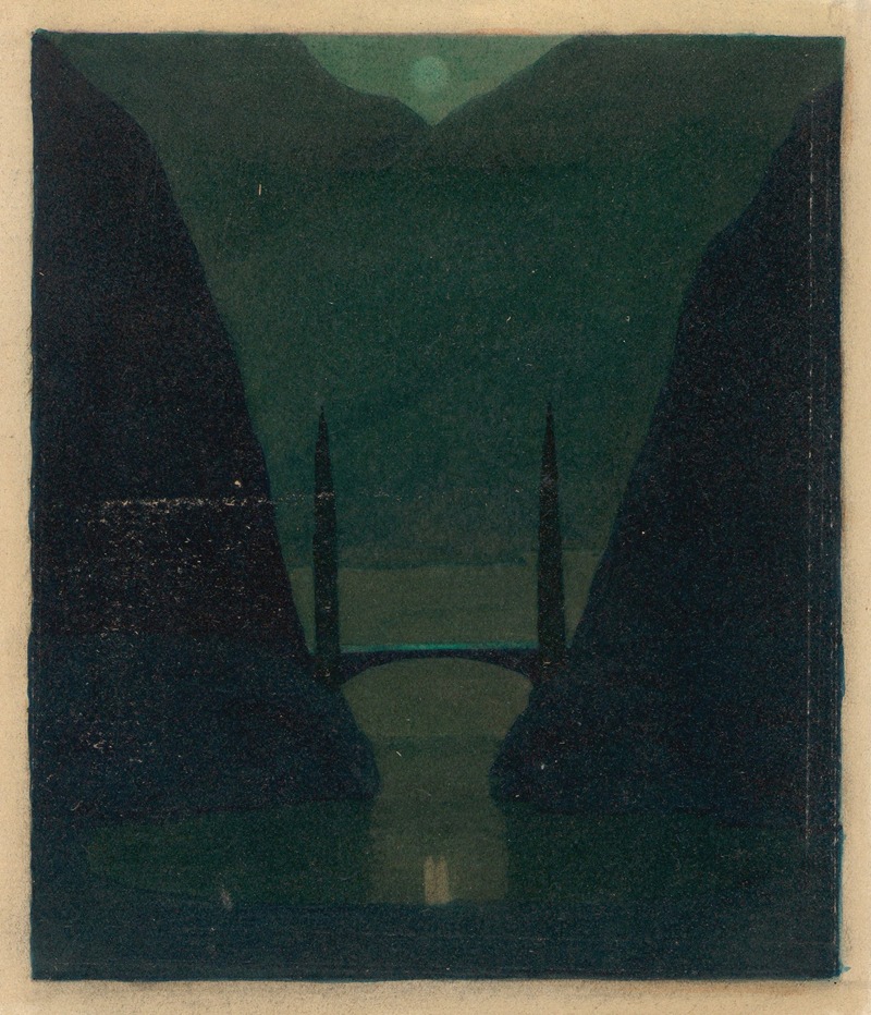 Herbert Crowley - A Bridge in a Mountainous Landscape