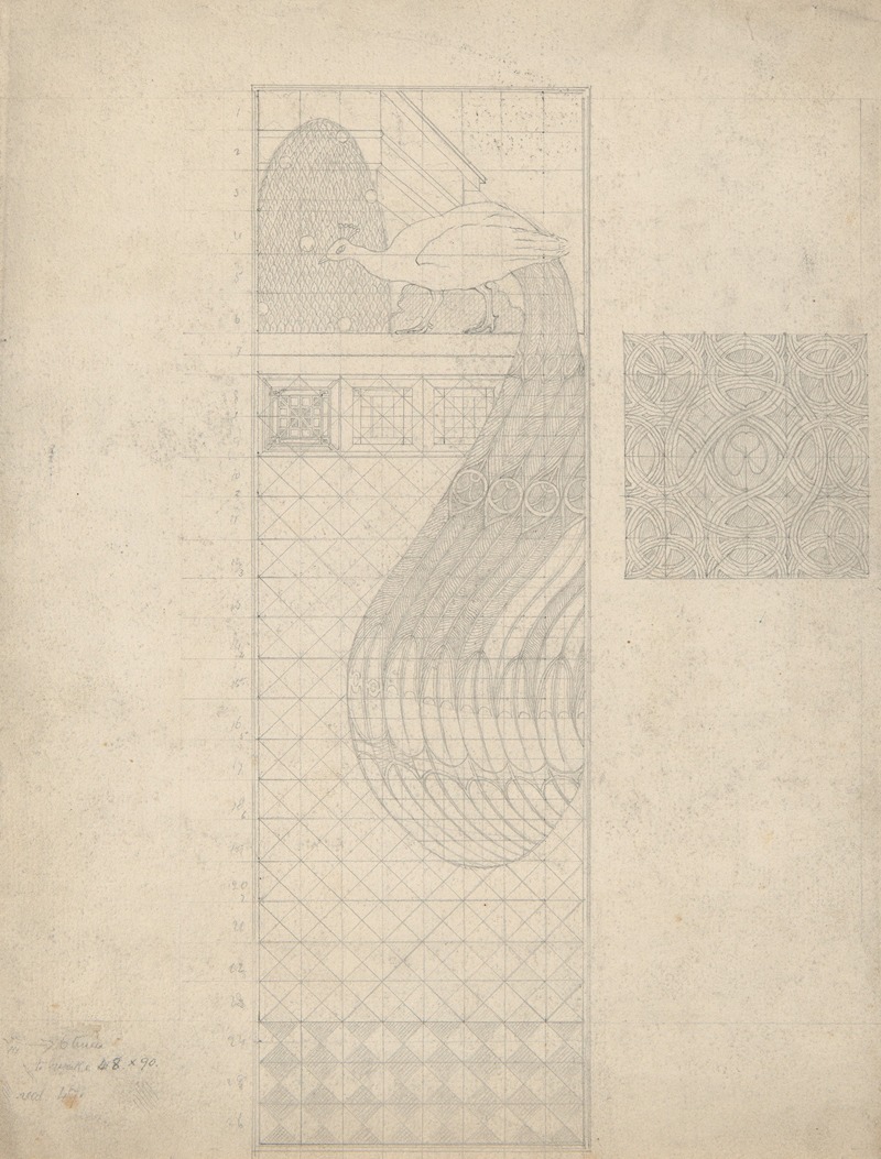 Herbert Crowley - Design for Peacock Panel and a Tile