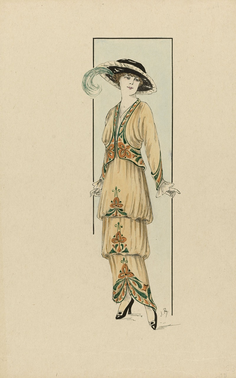 Jan van Brock - Vrouw in bruine jurk