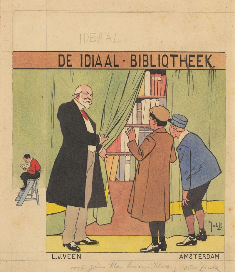 Johan Braakensiek - Bandontwerp voor de serie; De Ideaal-Bibliotheek van uitgeversmaatschappij L.J. Veen