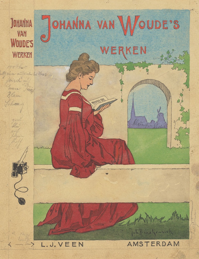 Johan Braakensiek - Bandontwerp voor de serie; Johanna van Woude’s Werken, 1905-1908