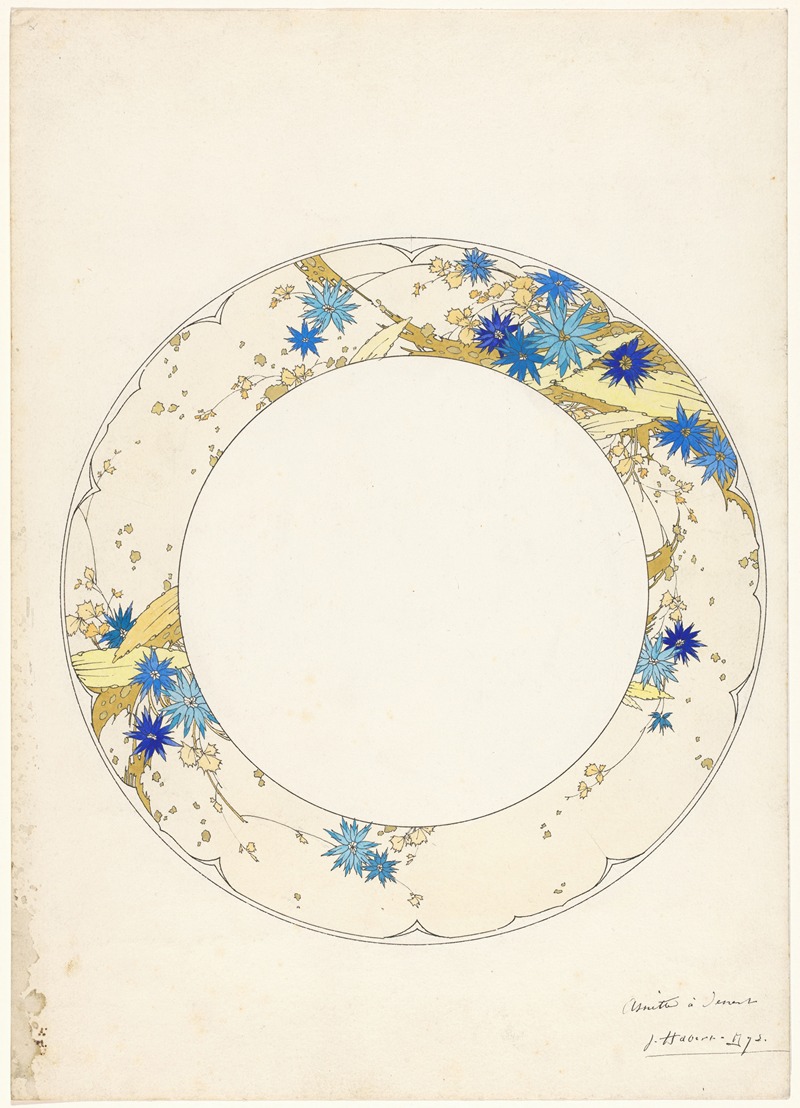 Jules Auguste Habert-Dys - Ontwerp voor een dessertbord van een porseleinen servies voor Piilivuyt