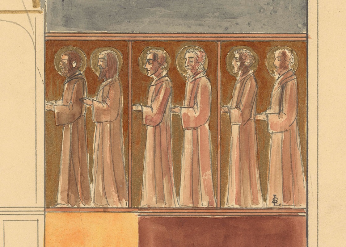 Lodewijk Schelfhout - Zes staande biddende heiligen