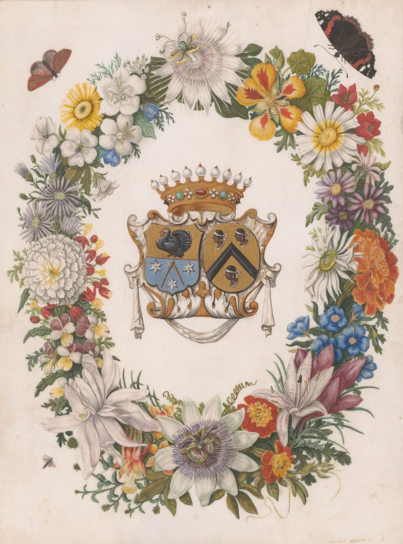 Maria Monninckx - Alliance Coat of Arms of Cornelis Calkoen and Maria van der Merct