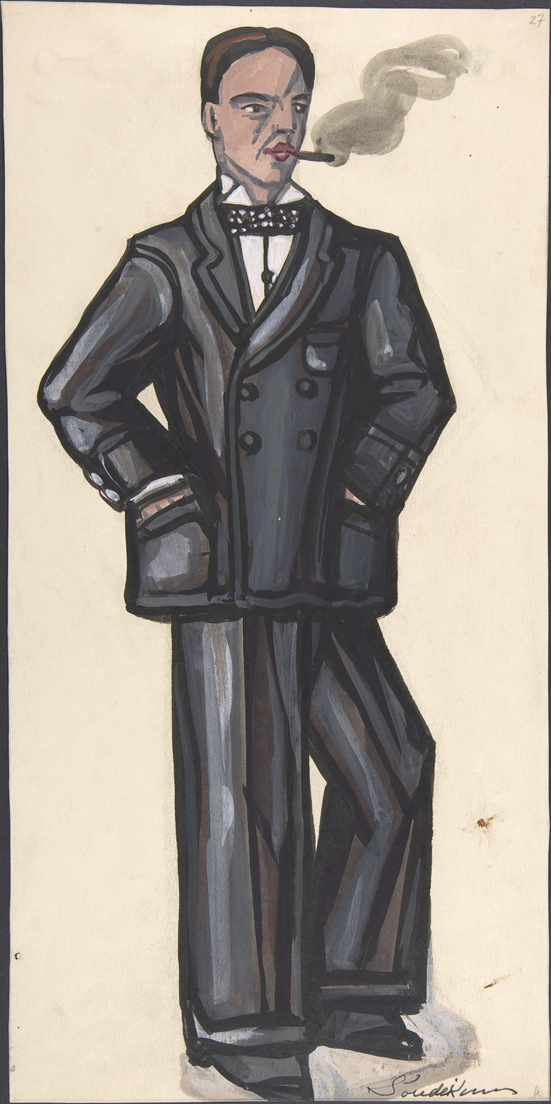 Sergey Yurievich Sudeikin - Man in a black suit, smoking