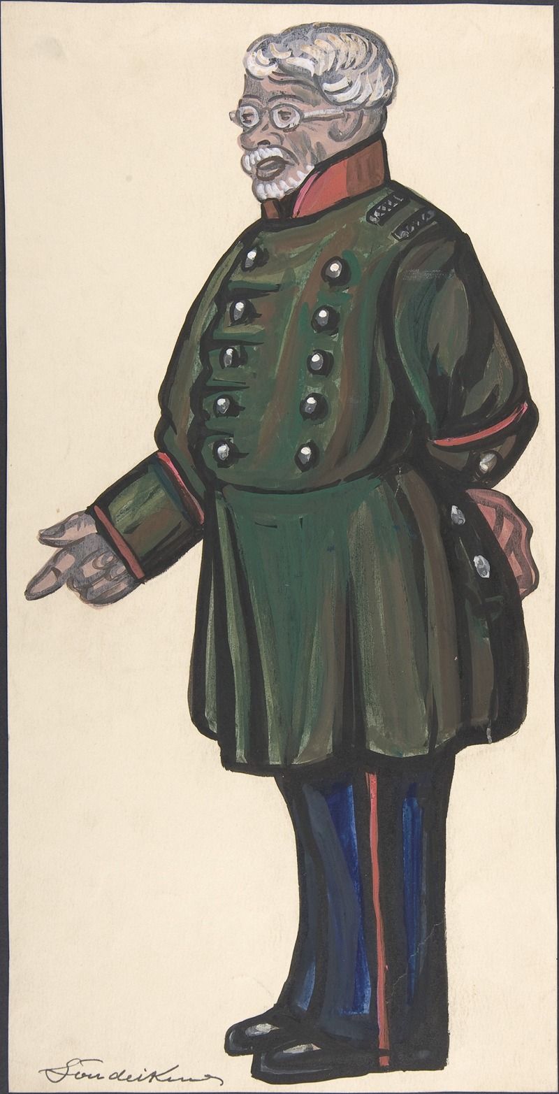 Sergey Yurievich Sudeikin - Old man in a green military coat