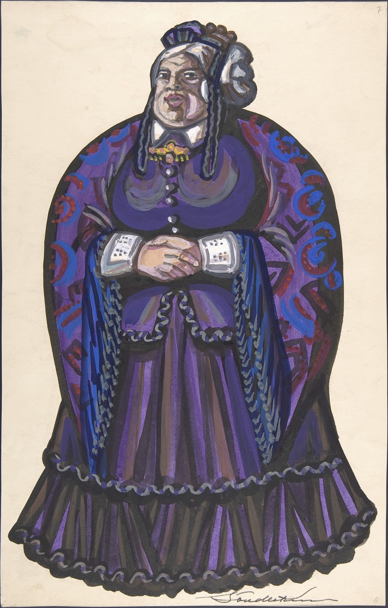 Sergey Yurievich Sudeikin - Old Woman in a purple dress