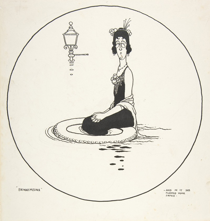William Heath Robinson - ‘And in it She Floated Home Safely’; Skinnemelink, Topsy-Turvy Tales
