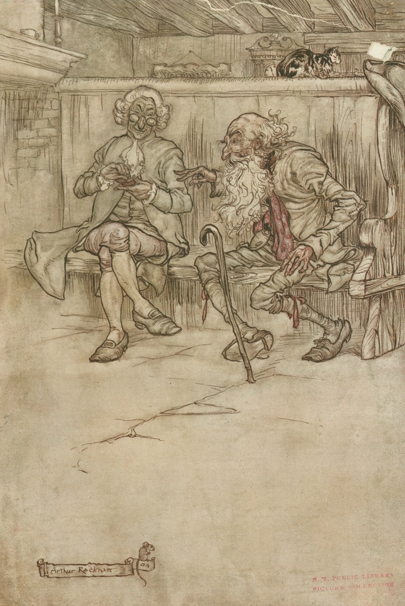 Arthur Rackham - ‘He took his place once more on the bench at the inn-door’