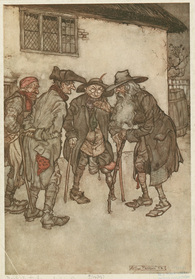 Arthur Rackham - ‘They crowed round him, eyeing him from head to foot with great curiosity.’