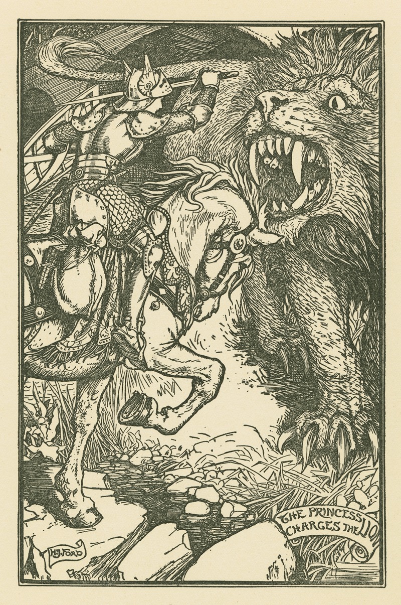 Henry Justice Ford - The princess charges the lion.