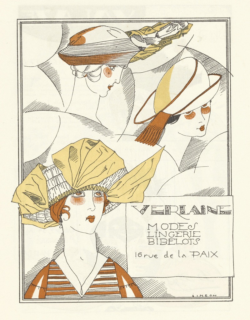 Fernand Siméon - Advertentie hoeden van Verlaine