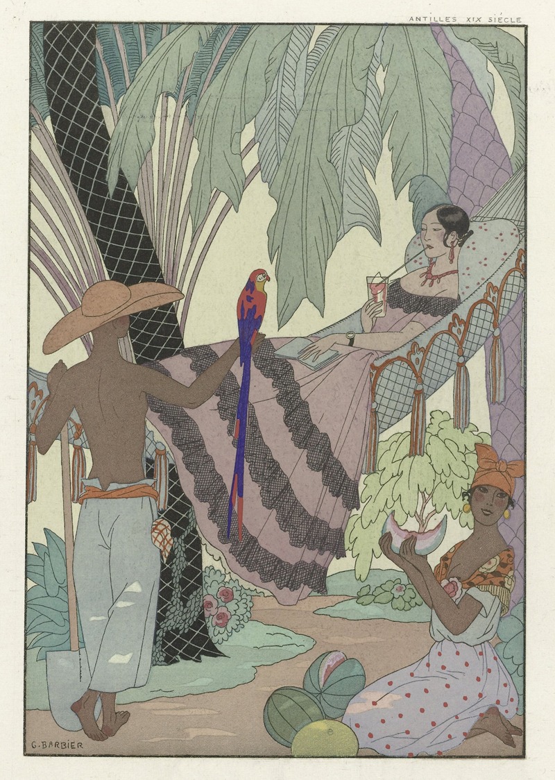George Barbier - La belle indolente ; Antilles XIXe siècle