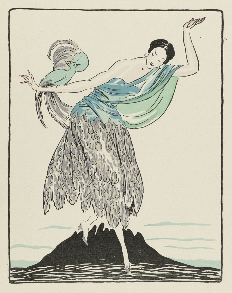 L'Hom - L’oiseau d’argent ; Robe du soir, composée d’une écharpe enveloppant le buste