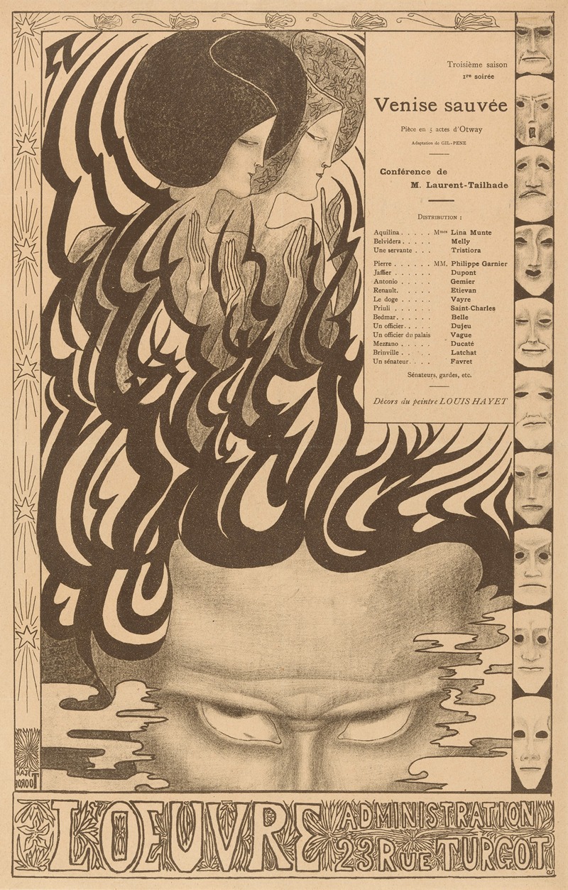 Jan Toorop - Affiche voor het toneelstuk Vénise sauvée van Thomas Otway