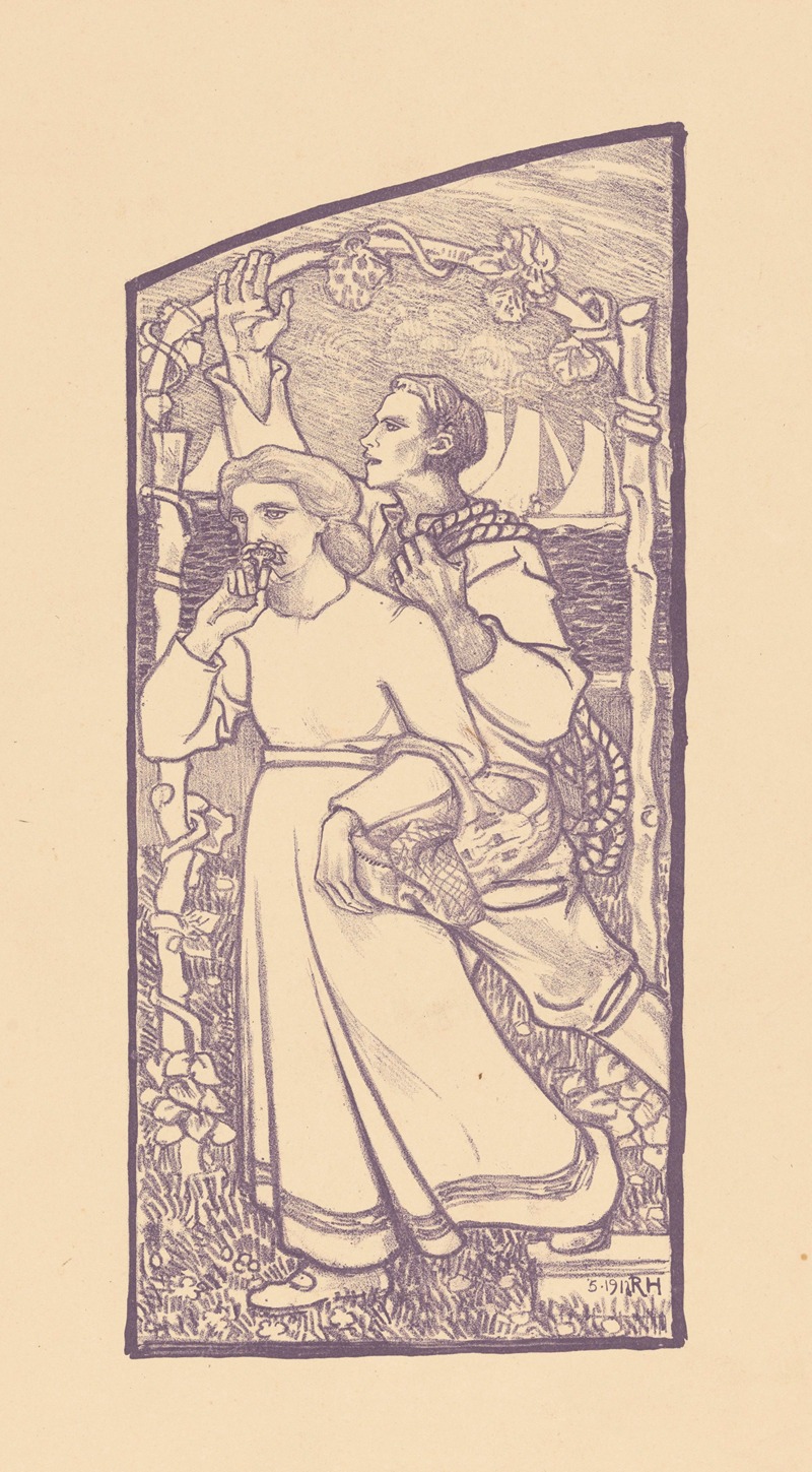 Richard Nicolaüs Roland Holst - Meisje met een mand en jongen met een touw