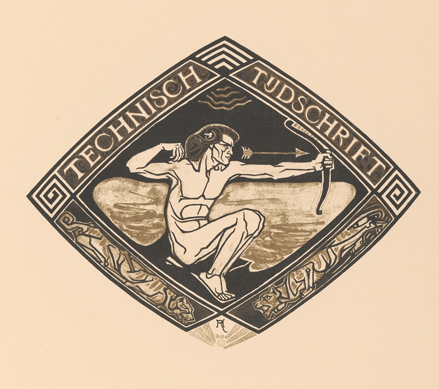 Richard Nicolaüs Roland Holst - Omslagontwerp voor; Technisch Tijdschrift, 1914