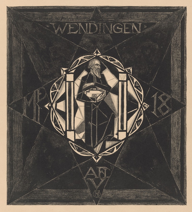 Richard Nicolaüs Roland Holst - Omslagontwerp voor; Wendingen, 1918