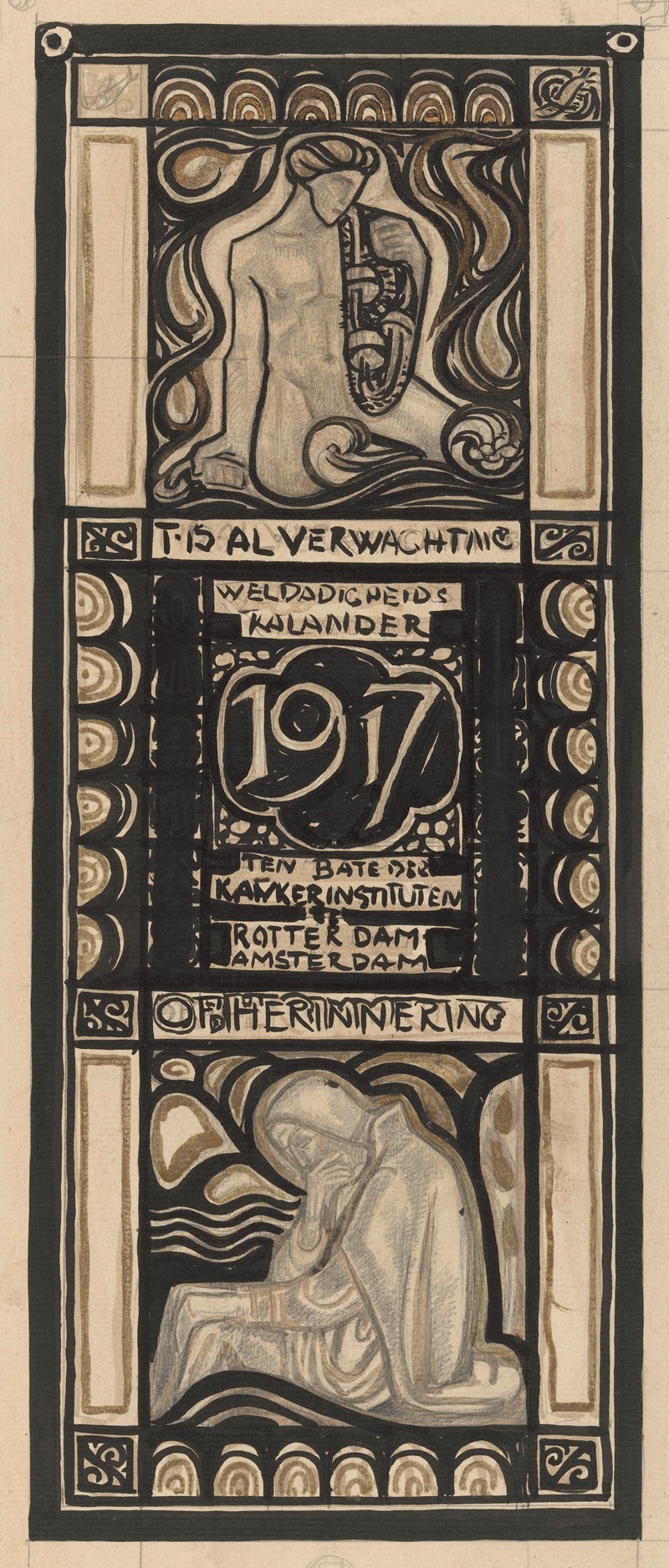 Richard Nicolaüs Roland Holst - Ontwerp voor Weldadigheidskalender voor 1917