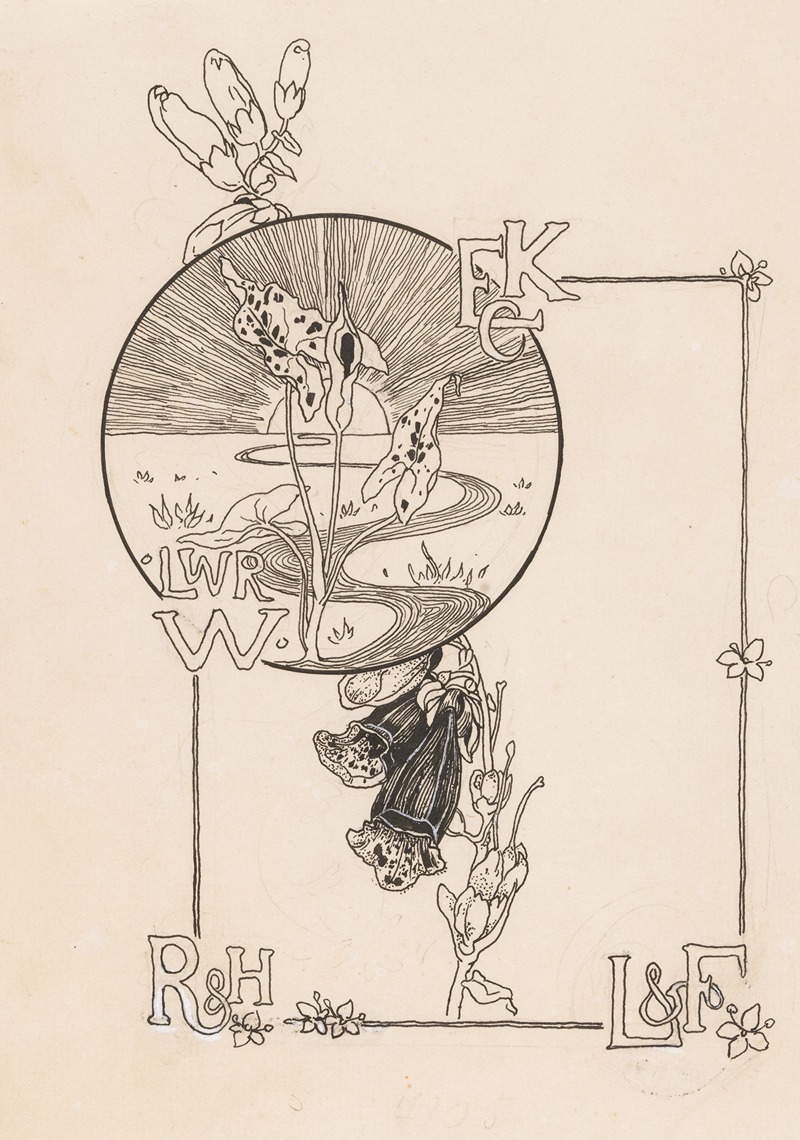Willem Wenckebach - Bandontwerp voor; Knappert, Emilie C., Kijkjes in de plantenwereld, 1893