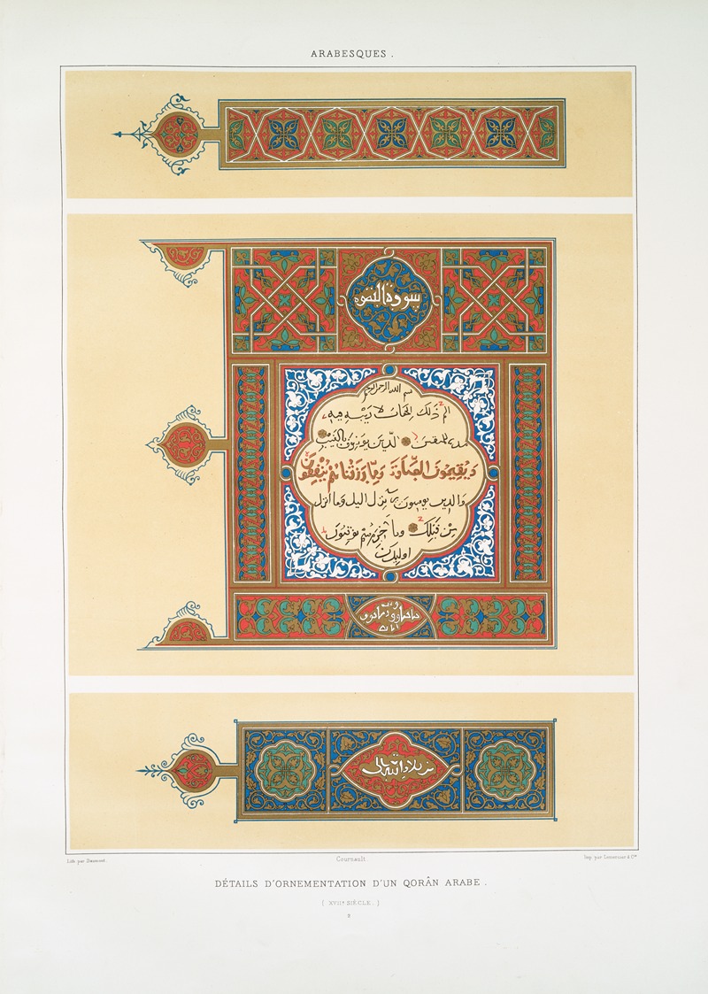 Émile Prisse d'Avennes - Arabesques; détails d’ornementation d’un Qorân arabe (XVIIe. siècle); 2