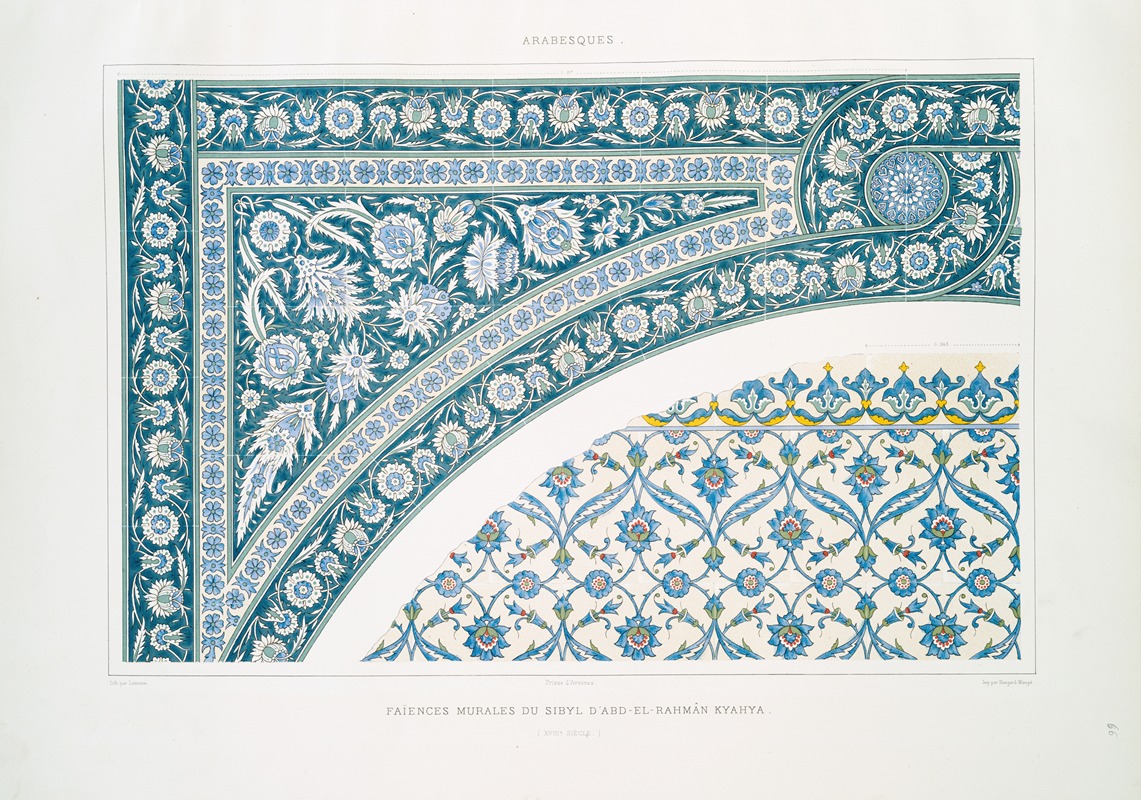 Émile Prisse d'Avennes - Arabesques; faïences murales du sibyl d’Abd-el-Rahmân Kyahya (XVIIIe. siècle)