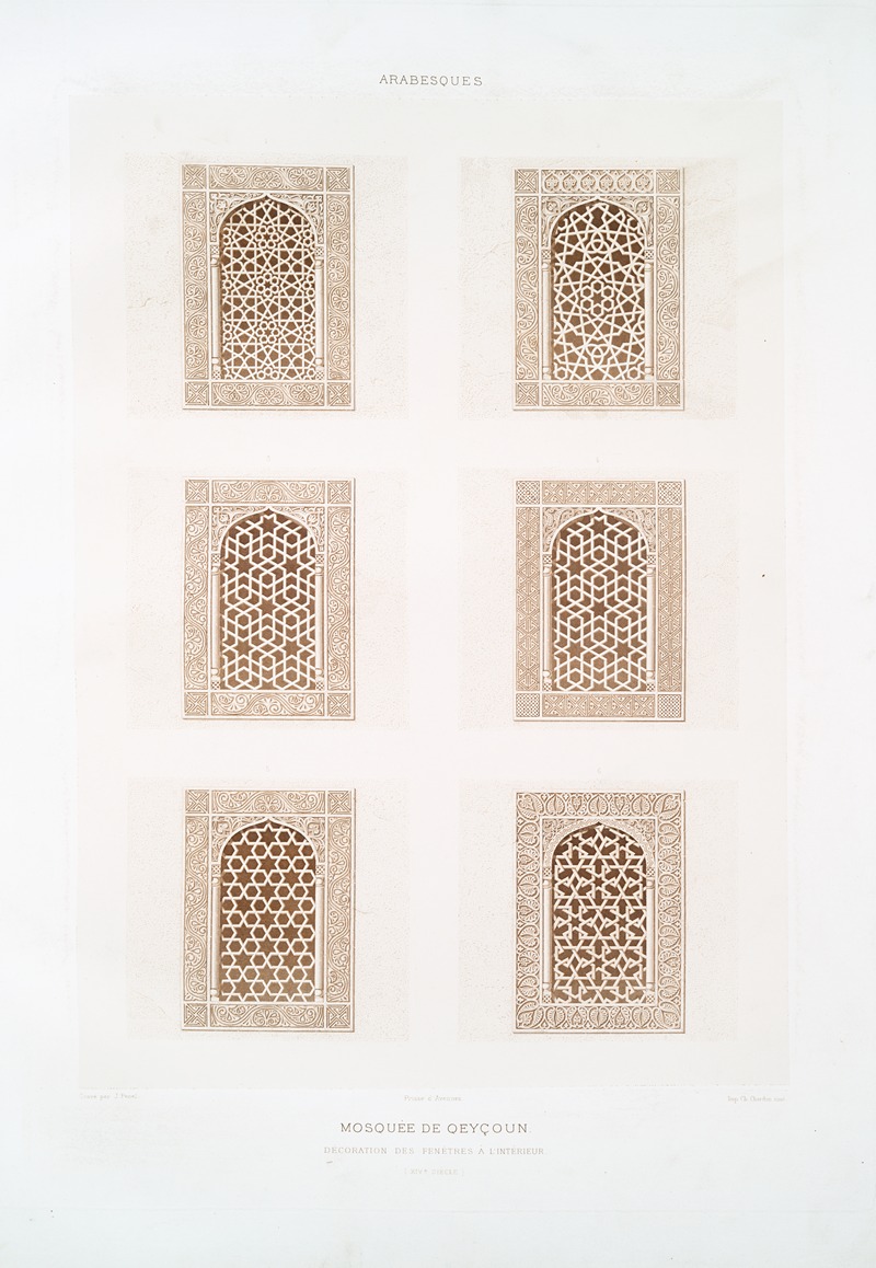 Émile Prisse d'Avennes - Arabesques; mosquée de Qeyçoun, décoration des fenêtres à l’intérieur (XIVe. siècle)