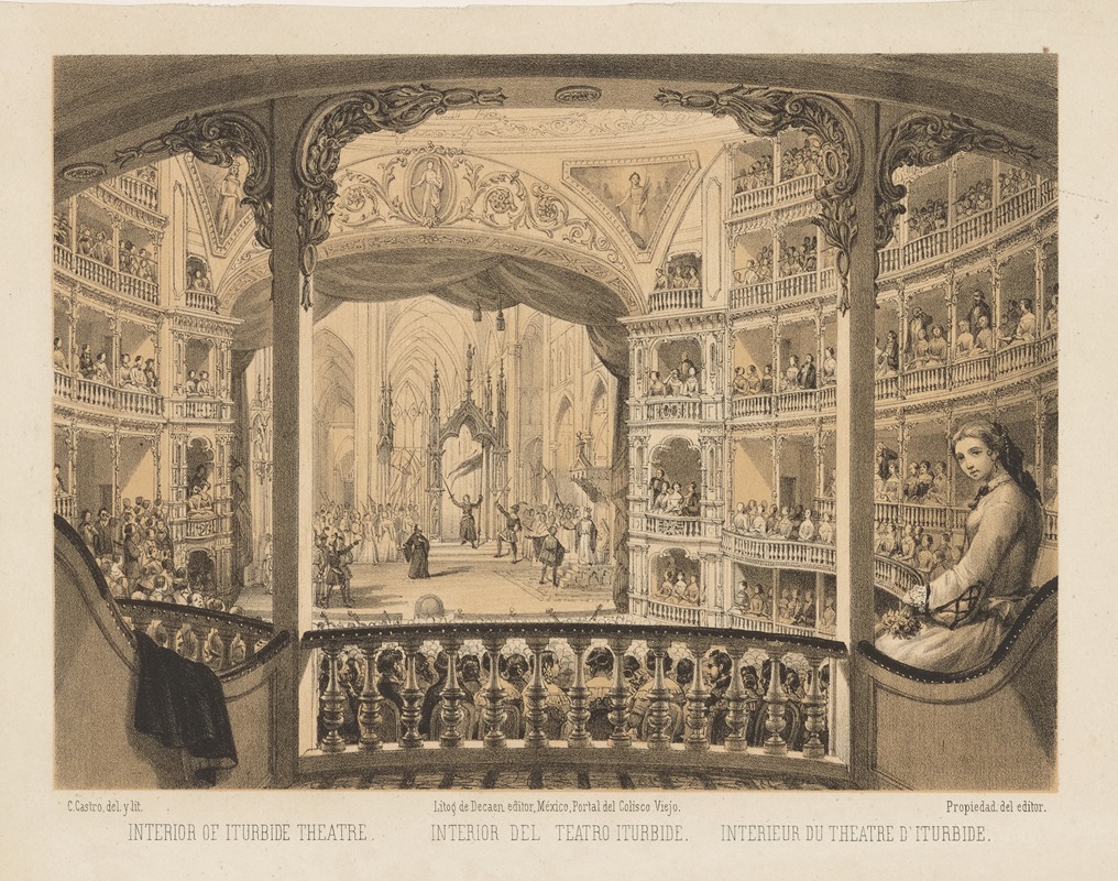 Casimiro Castro - Interior del Teatro Iturbide