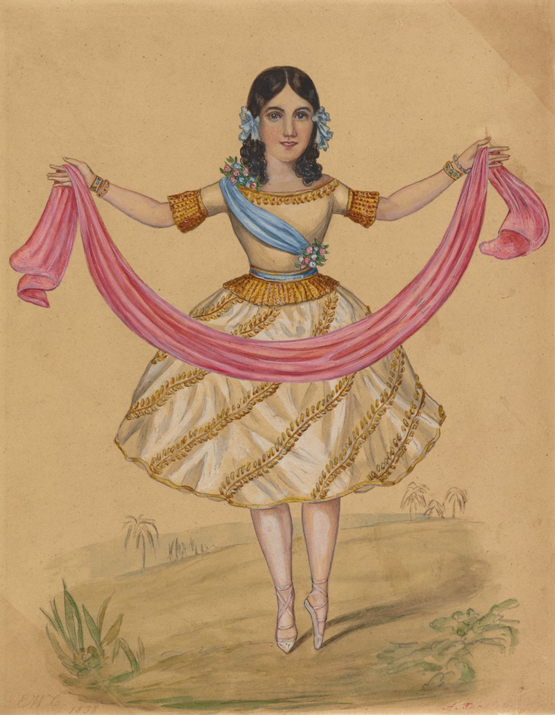 Edward Williams Clay - La petite Augusta, aged 12 years, in the character of Zoloe, in the Bayadere