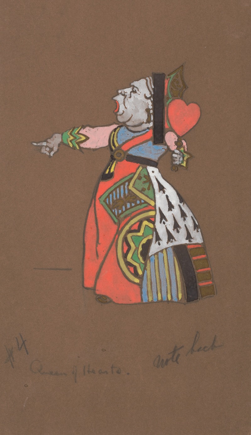 William Penhallow Henderson - Queen of Hearts (costume design for Alice-in-Wonderland)