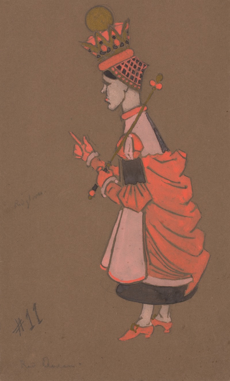 William Penhallow Henderson - Red Queen (costume design for Alice-in-Wonderland, 1915)
