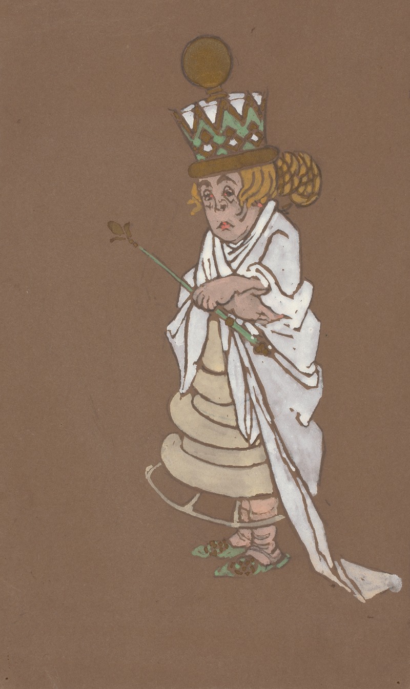 William Penhallow Henderson - White Queen (costume design for Alice-in-Wonderland, 1915)