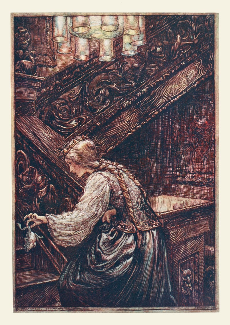 Arthur Rackham - So she seized him with two fingers, and carried him upstairs