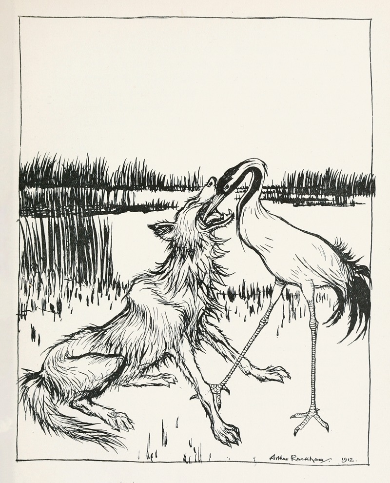 Arthur Rackham - The Wolf and the Crane
