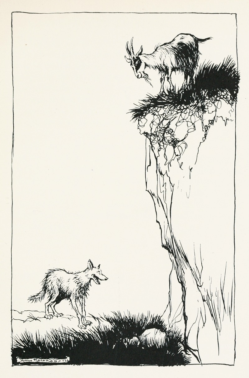 Arthur Rackham - The Wolf and the Goat