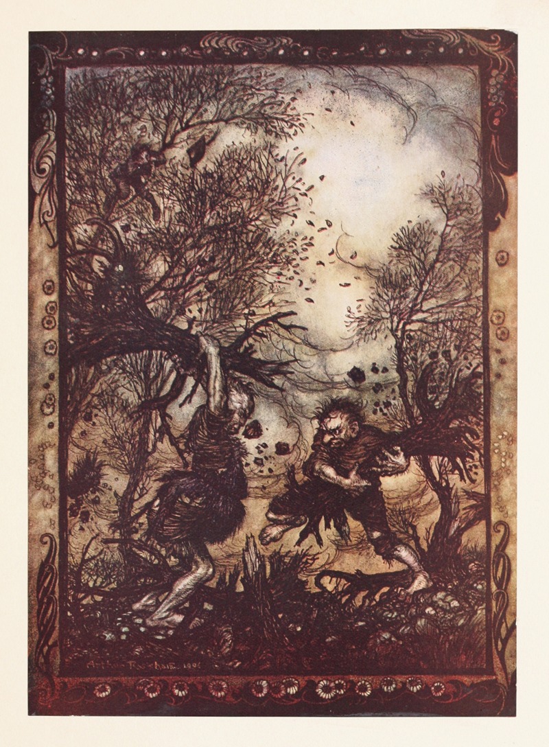 Arthur Rackham - They worked themselves up into such a rage that they tore up trees by the roots