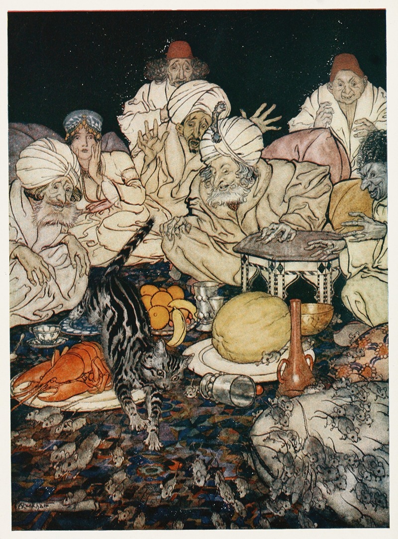 Arthur Rackham - When Puss saw the rats and mice she didn’t wait to be told