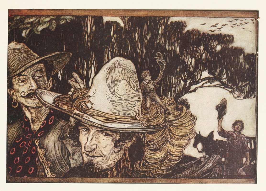 Arthur Rackham - When Tom had said good-bye to his Father, they went away with him