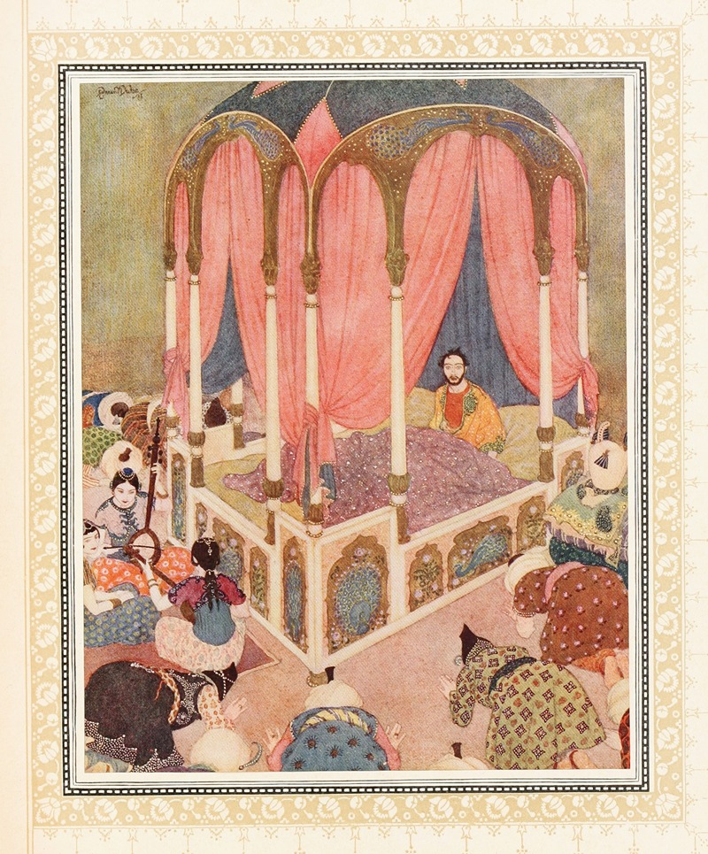 Edmund Dulac - Abu-l-Hasan awakens in the bed of the Khalifeh