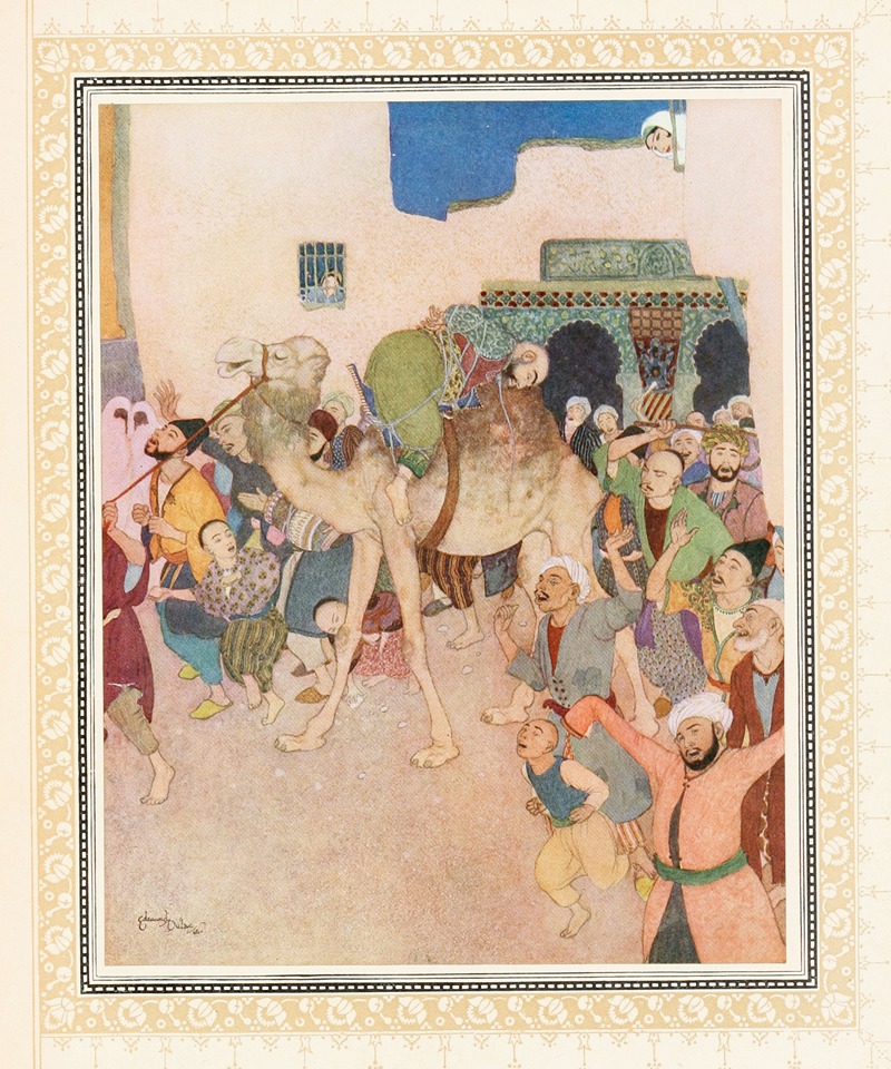 Edmund Dulac - Abu-l-Hasan orders that the Sheiks ofthe district should be taken to be impaled on the back of a mangy camel