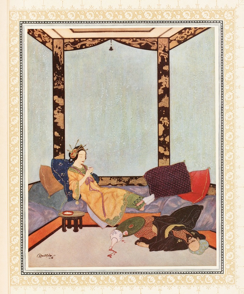 Edmund Dulac - The Lady Bedr-el-Budur and the wicked Magician