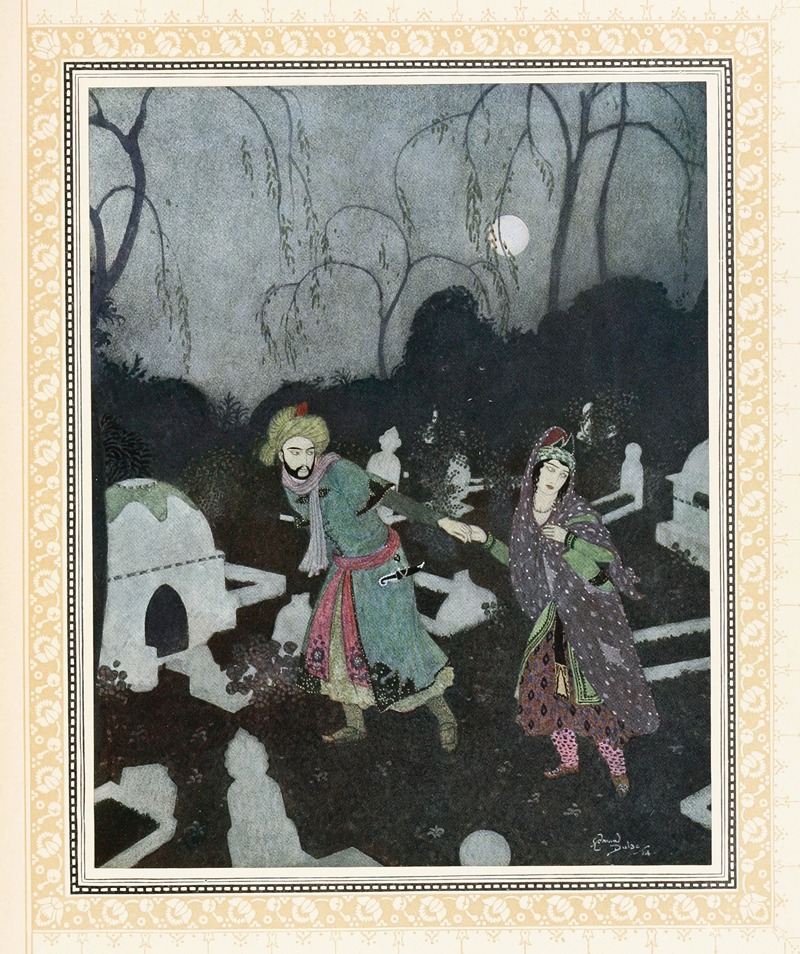 Edmund Dulac - The Prince leads the Lady to the Tomb