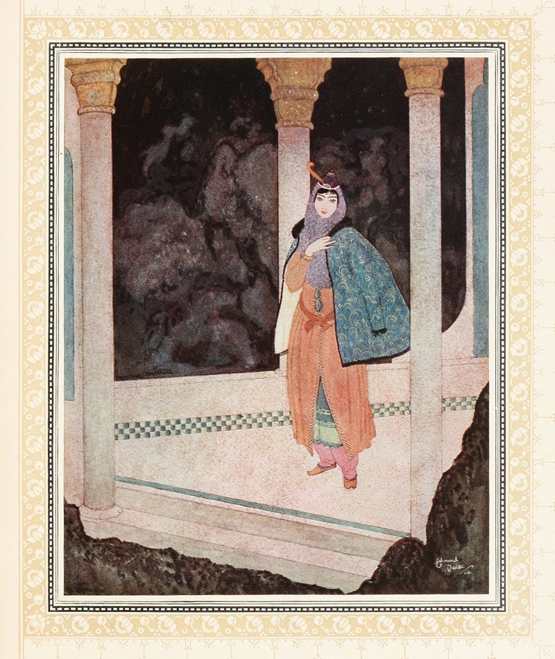 Edmund Dulac - The Prince meets a noble Lady in the Underground Palace