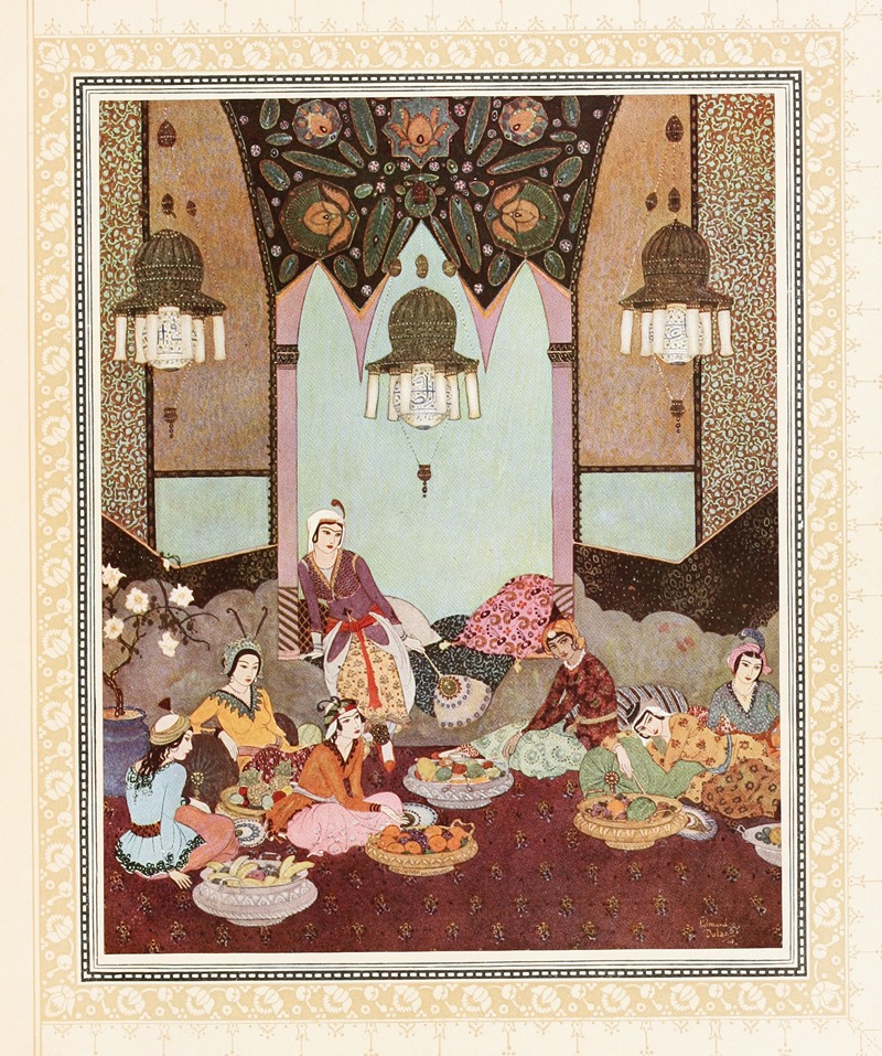 Edmund Dulac - The room of the frults prepared for Abu-l-Hasan