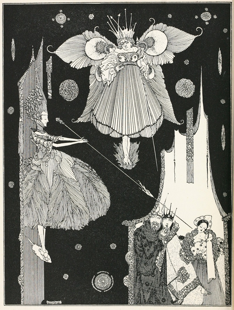 Harry Clarke - At this very instant the young fairy came out from behind the hangings
