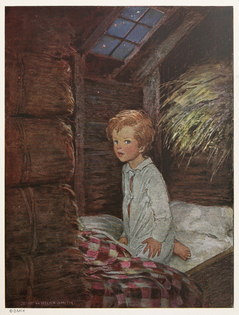 Jessie Willcox Smith - Against this he laid his ear, and then he heard the voice quite distinctly