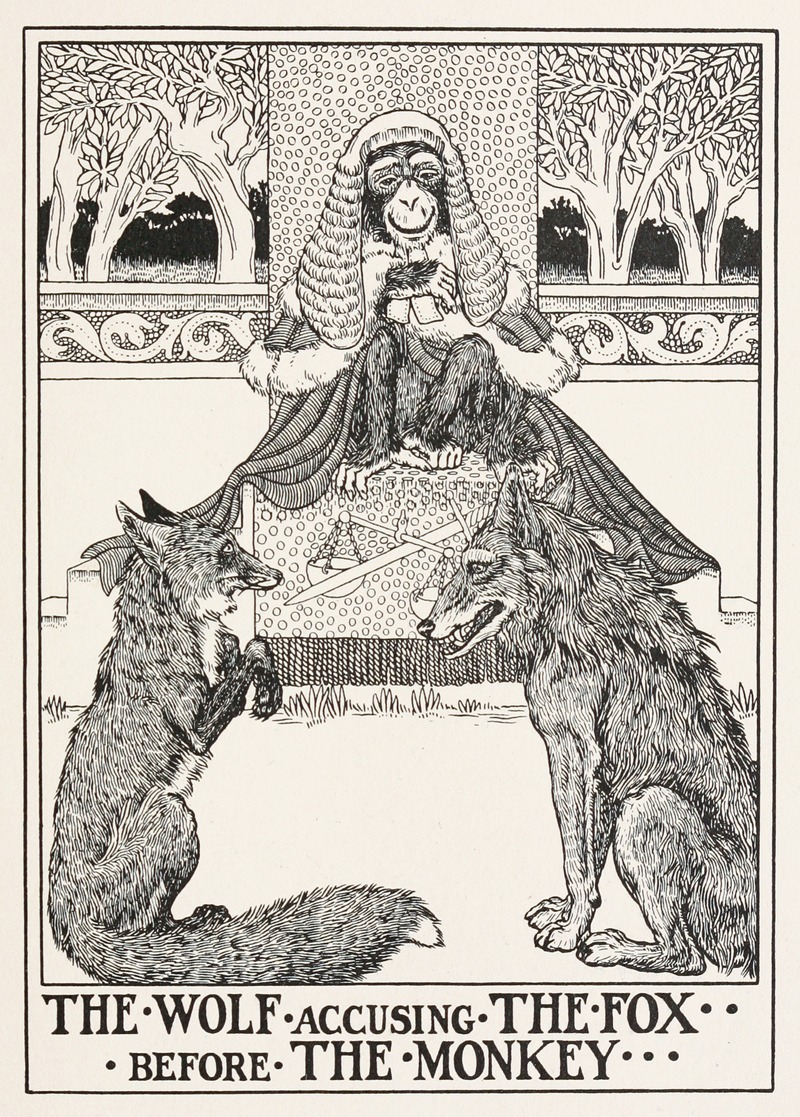 Percy J. Billinghurst - The Wolf Accusing the Fox before the Monkey