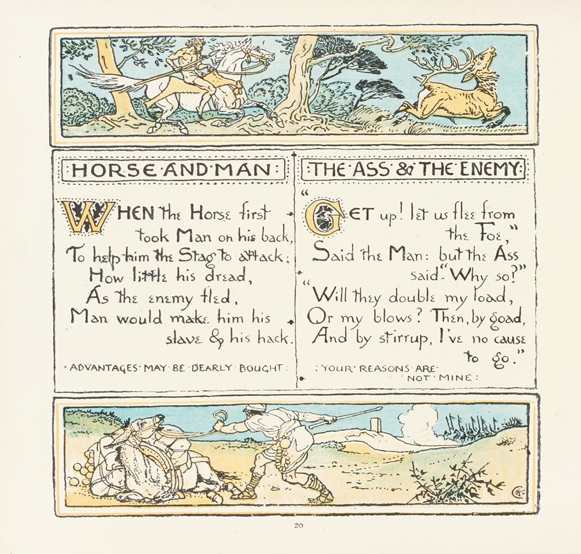 Walter Crane - Horse and Man, The Ass and the Enemy