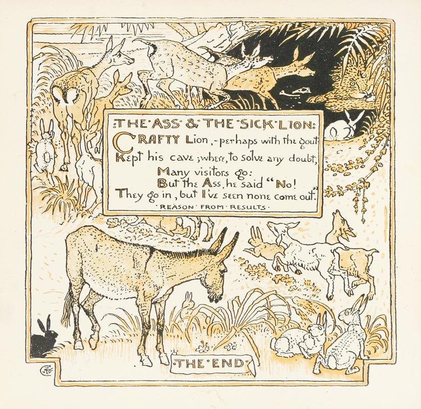 Walter Crane - The Ass and the Sick Lion